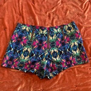 Triple Zipper Kaleidoscope Shorts
